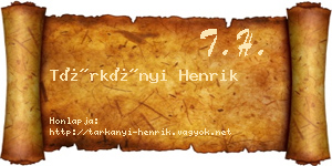 Tárkányi Henrik névjegykártya
